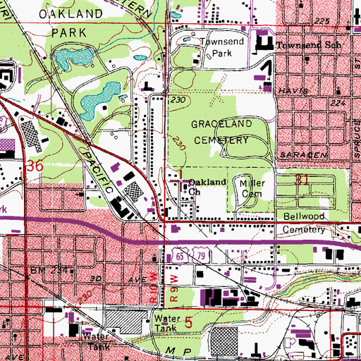 Topographic Map of Oakland Church, AR