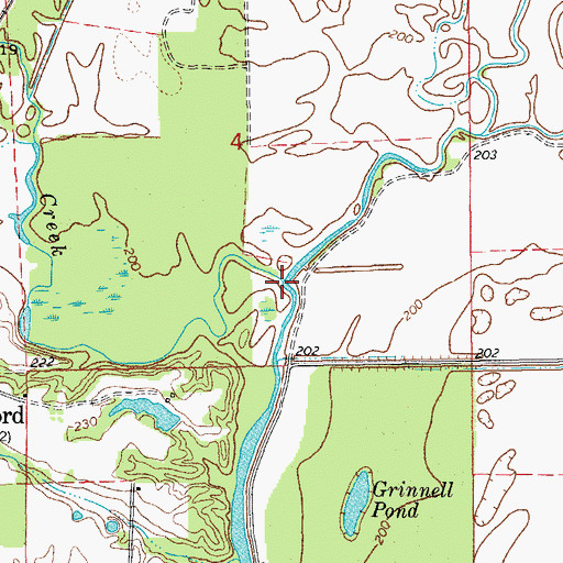 Topographic Map of Oats Creek, AR