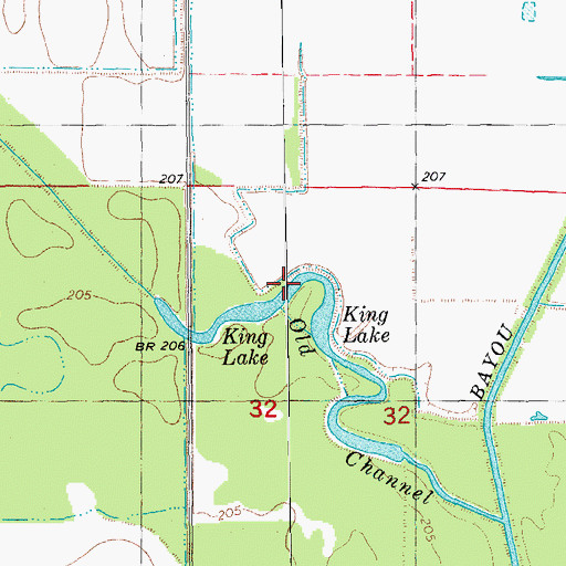 Topographic Map of Old Channel Bayou De View, AR