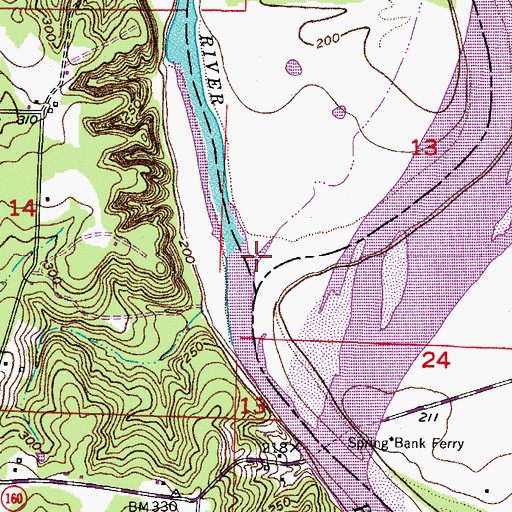 Topographic Map of Old Channel McKinney Bayou, AR