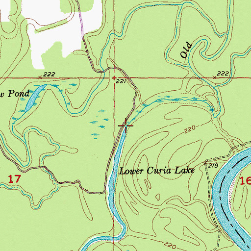 Topographic Map of Old Curia Creek, AR