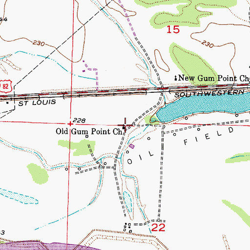 Topographic Map of Old Gum Point Church, AR