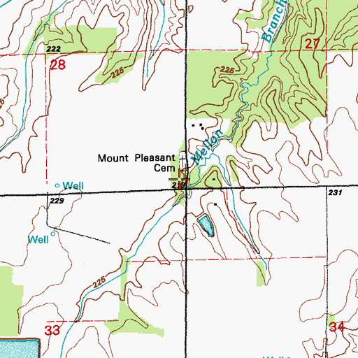 Topographic Map of Old Hardshell Church, AR