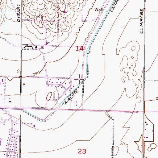 Topographic Map of Airline Canal, AZ