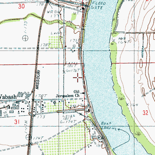 Topographic Map of Old Jerusalem Church, AR