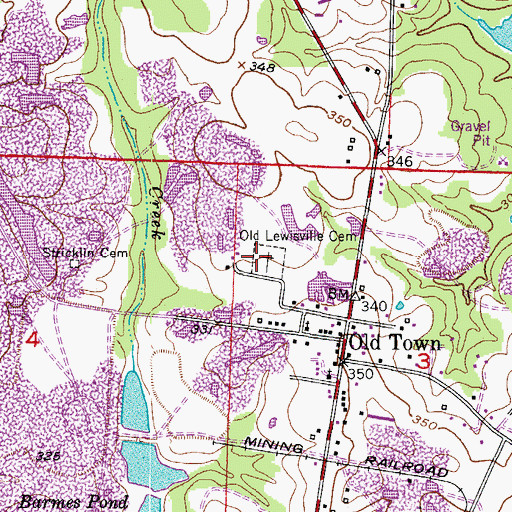 Topographic Map of Old Lewisville Cemetery, AR