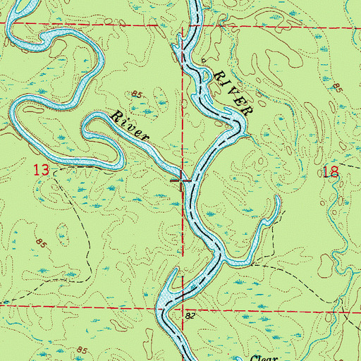 Topographic Map of Old River, AR
