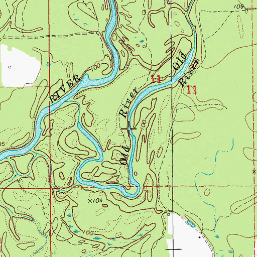 Topographic Map of Old River, AR