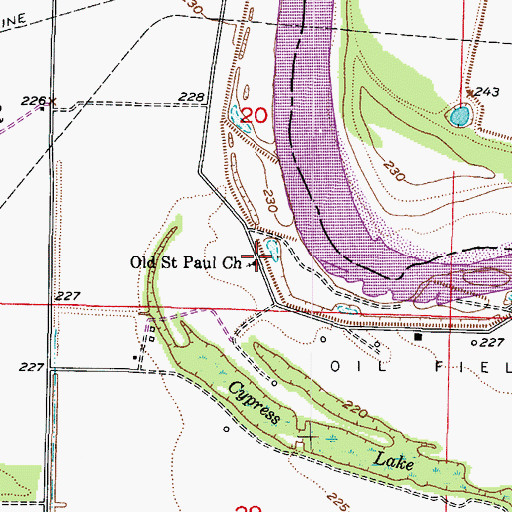Topographic Map of Old Saint Paul Church, AR