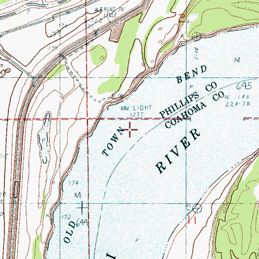 Topographic Map of Old Town Bend, AR