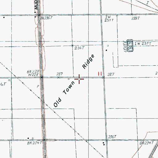 Topographic Map of Old Town Ridge, AR
