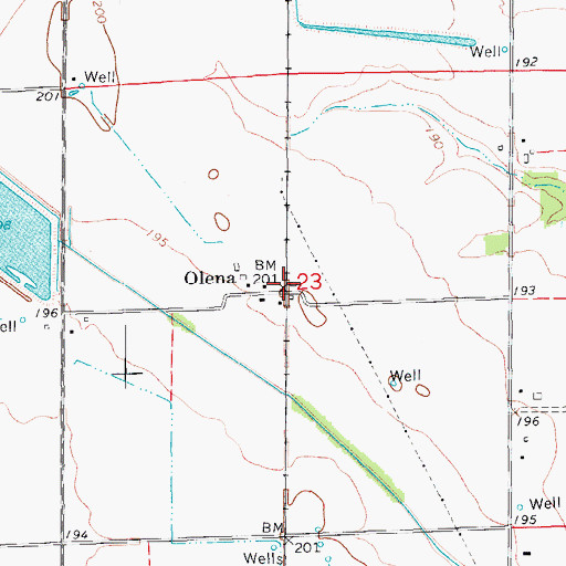 Topographic Map of Olena, AR