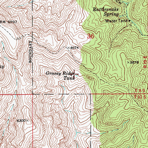 Topographic Map of Grassy Ridge Spring, AZ