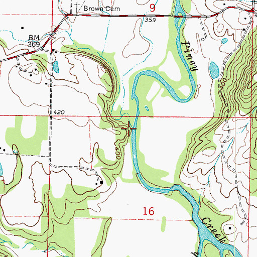 Topographic Map of Opossum Branch, AR