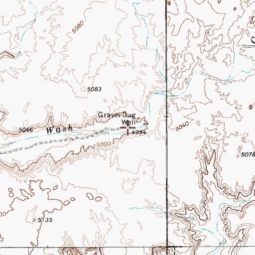 Topographic Map of Gravel Dug Well, AZ