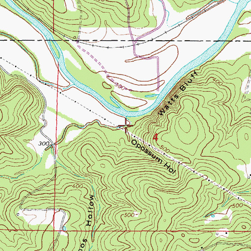 Topographic Map of Opossum Hollow, AR