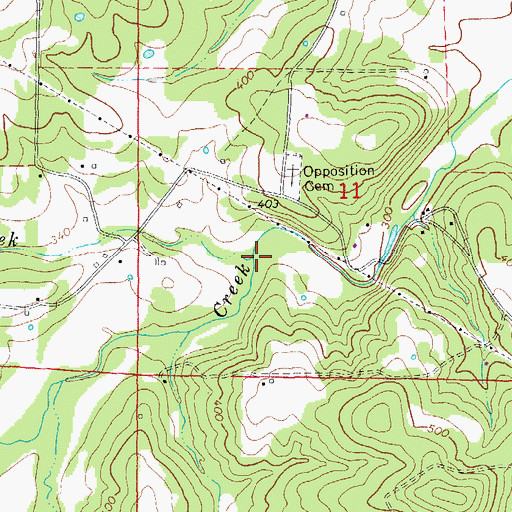 Topographic Map of Opposition Creek, AR