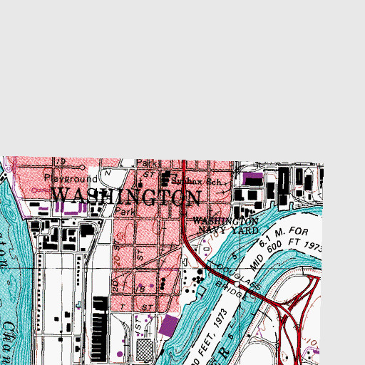 Topographic Map of Duddington Manor (historical), DC