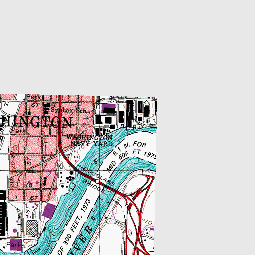 Topographic Map of Barrys Wharf (historical), DC