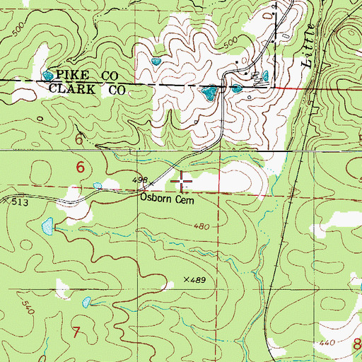 Topographic Map of Osborn Cemetery, AR