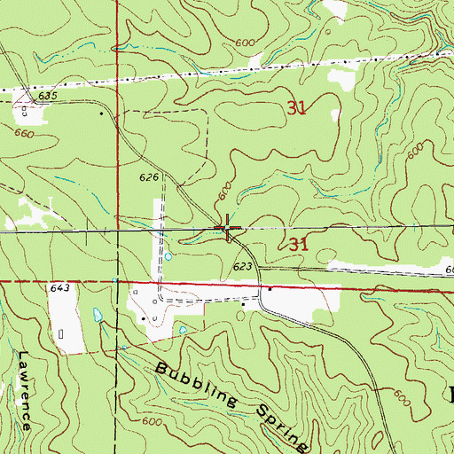 Topographic Map of Ott Creek, AR