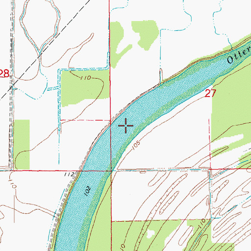 Topographic Map of Otter Bayou, AR