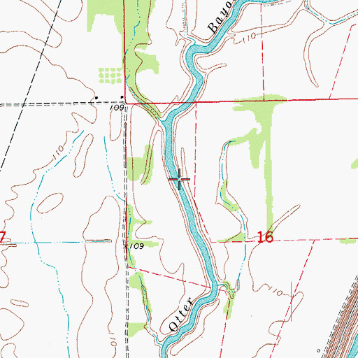 Topographic Map of Otter Bayou, AR