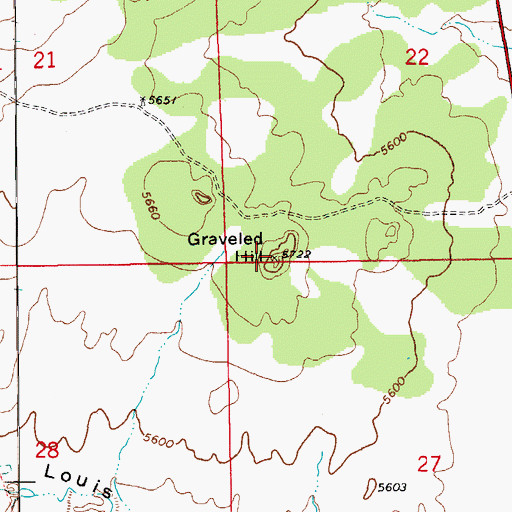 Topographic Map of Graveled Hill, AZ