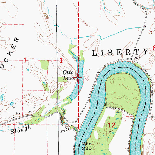 Topographic Map of Otto Lake, AR