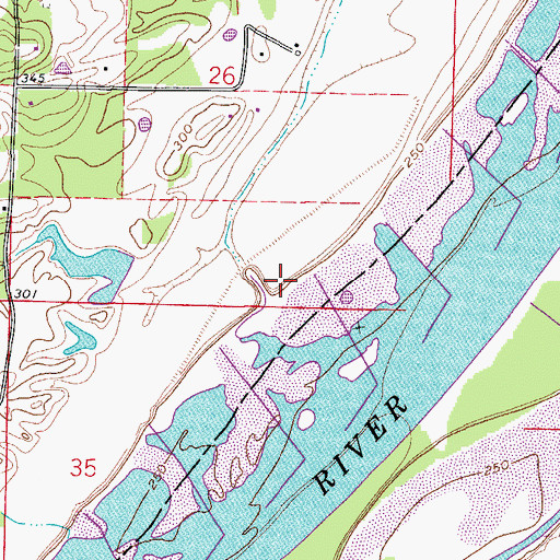Topographic Map of Ouachita Creek, AR
