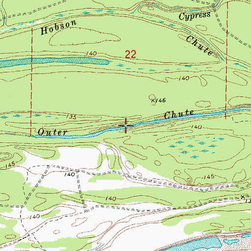 Topographic Map of Outer Chute, AR