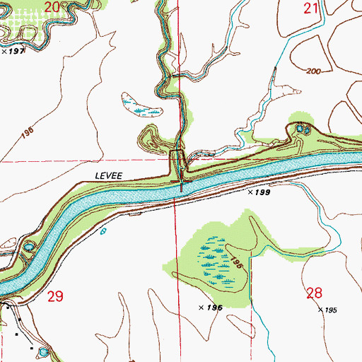 Topographic Map of Overflow Creek, AR