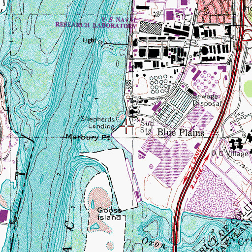 Topographic Map of Shepherds Landing, DC