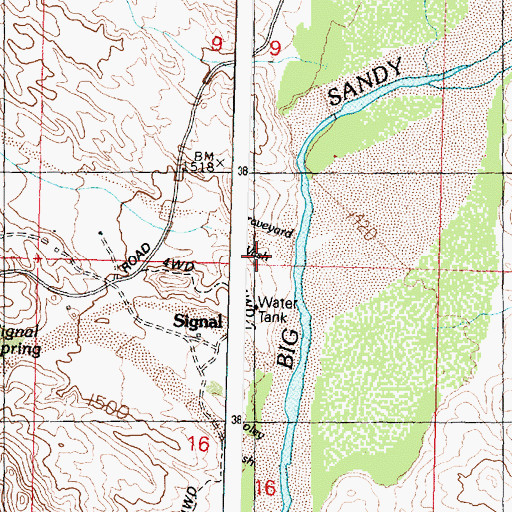 Topographic Map of Graveyard Wash, AZ