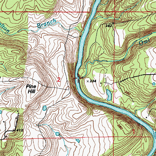Topographic Map of Owl Creek, AR