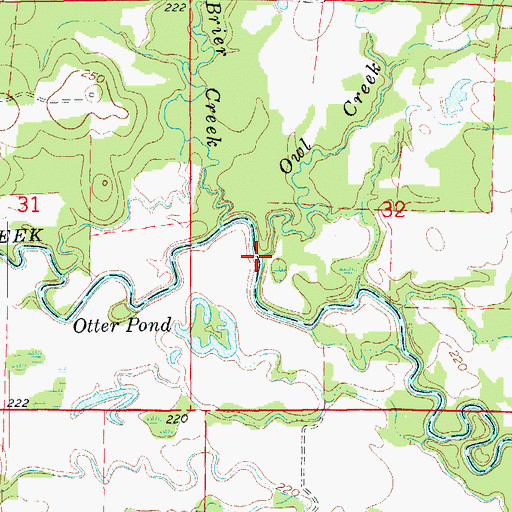 Topographic Map of Owl Creek, AR