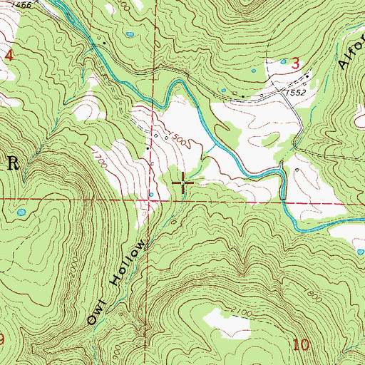 Topographic Map of Owl Hollow, AR
