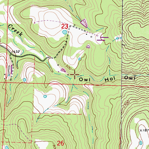 Topographic Map of Owl Hollow, AR