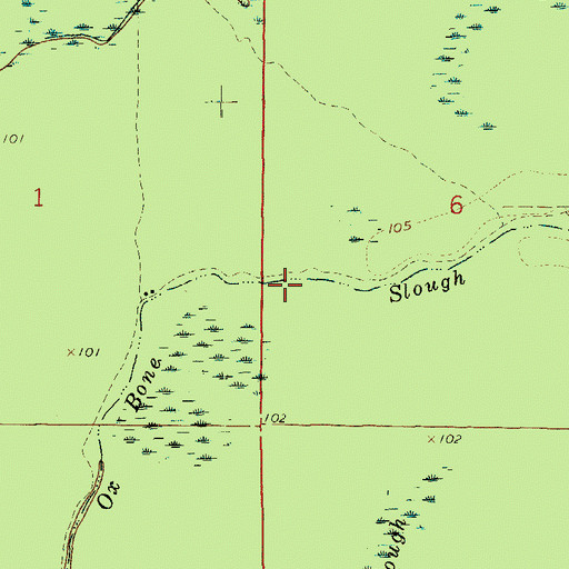 Topographic Map of Ox Bone Slough, AR