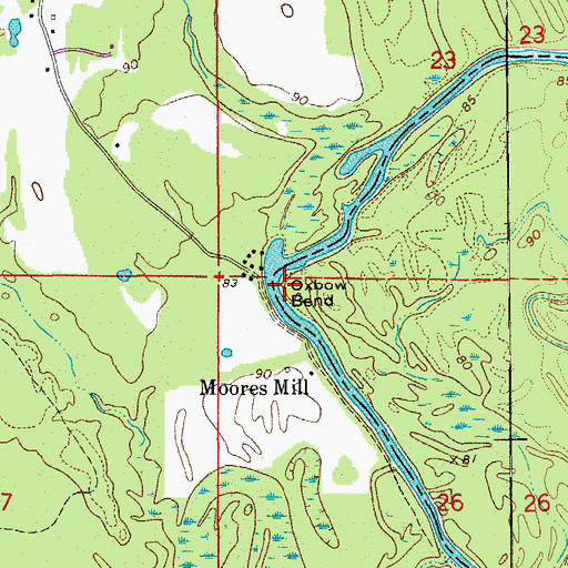 Topographic Map of Oxbow Bend, AR
