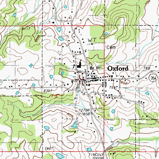 Topographic Map of Oxford, AR