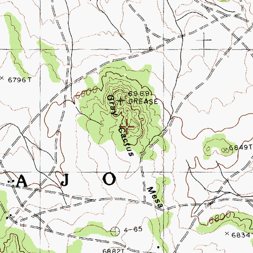 Topographic Map of Gray Cactus Mesa, AZ