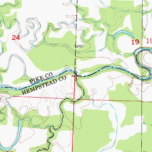 Topographic Map of Ozan Creek, AR