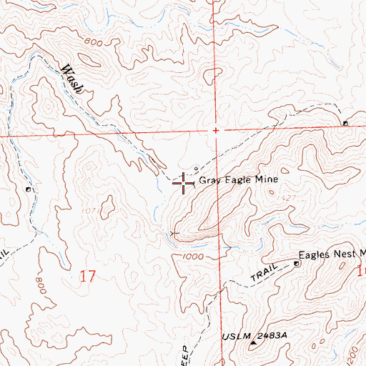 Topographic Map of Gray Eagle Mine, AZ