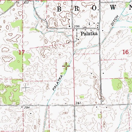 Topographic Map of Palatka Ditch, AR