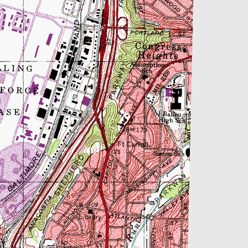 Topographic Map of Fort Carroll (historical), DC