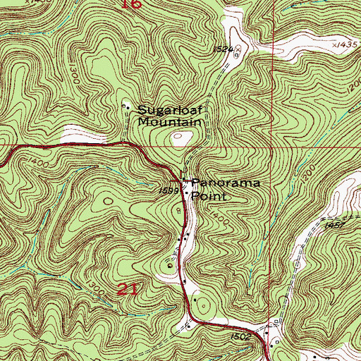 Topographic Map of Panorama Point, AR