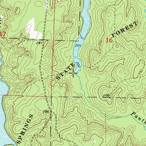Topographic Map of Panther Branch, AR
