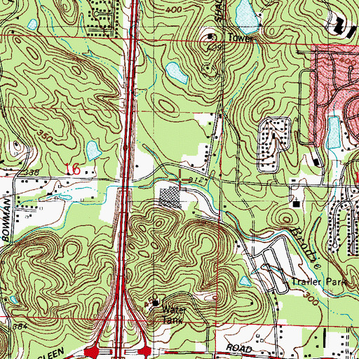 Topographic Map of Panther Branch, AR