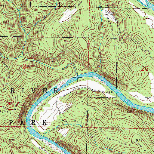 Topographic Map of Panther Creek, AR